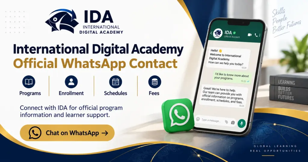 International Digital Academy official WhatsApp contact